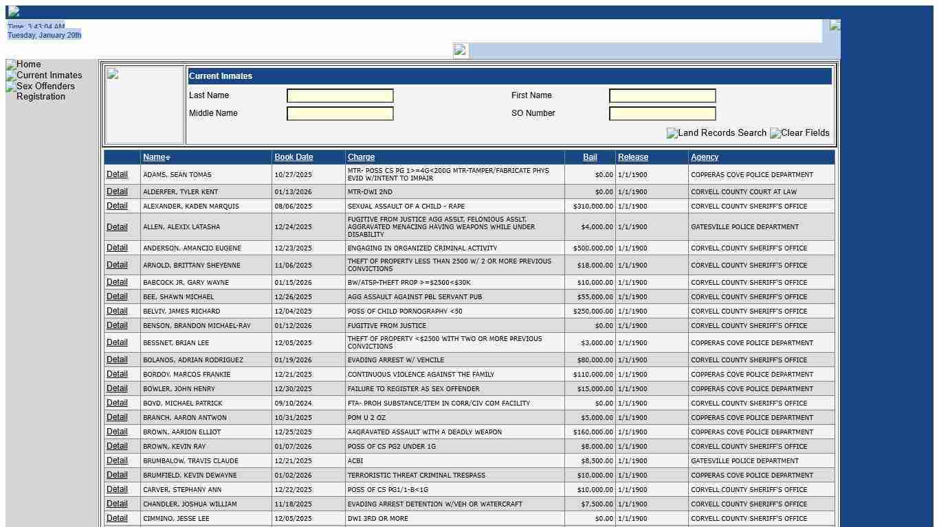 edoc Technologies Web Interface: Sheriff's Application